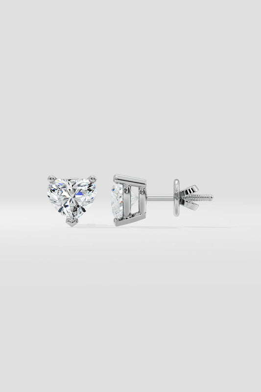 1.5 ct Classic Heart Studs