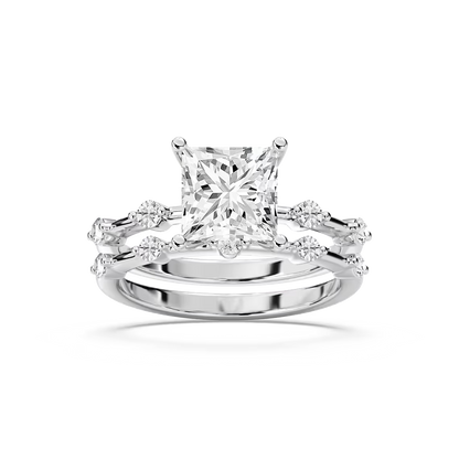 Mila Princess Cut Wedding Set