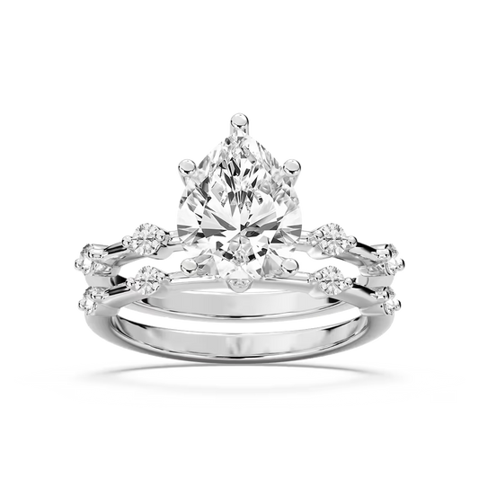 Mila Pear Cut Wedding Set