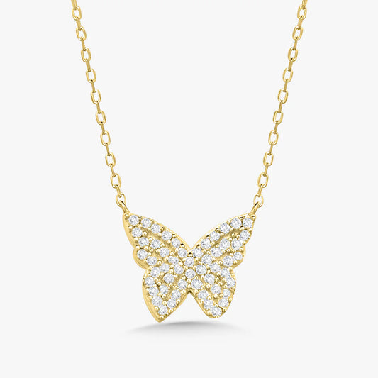 Dainty Diamond Butterfly Necklace
