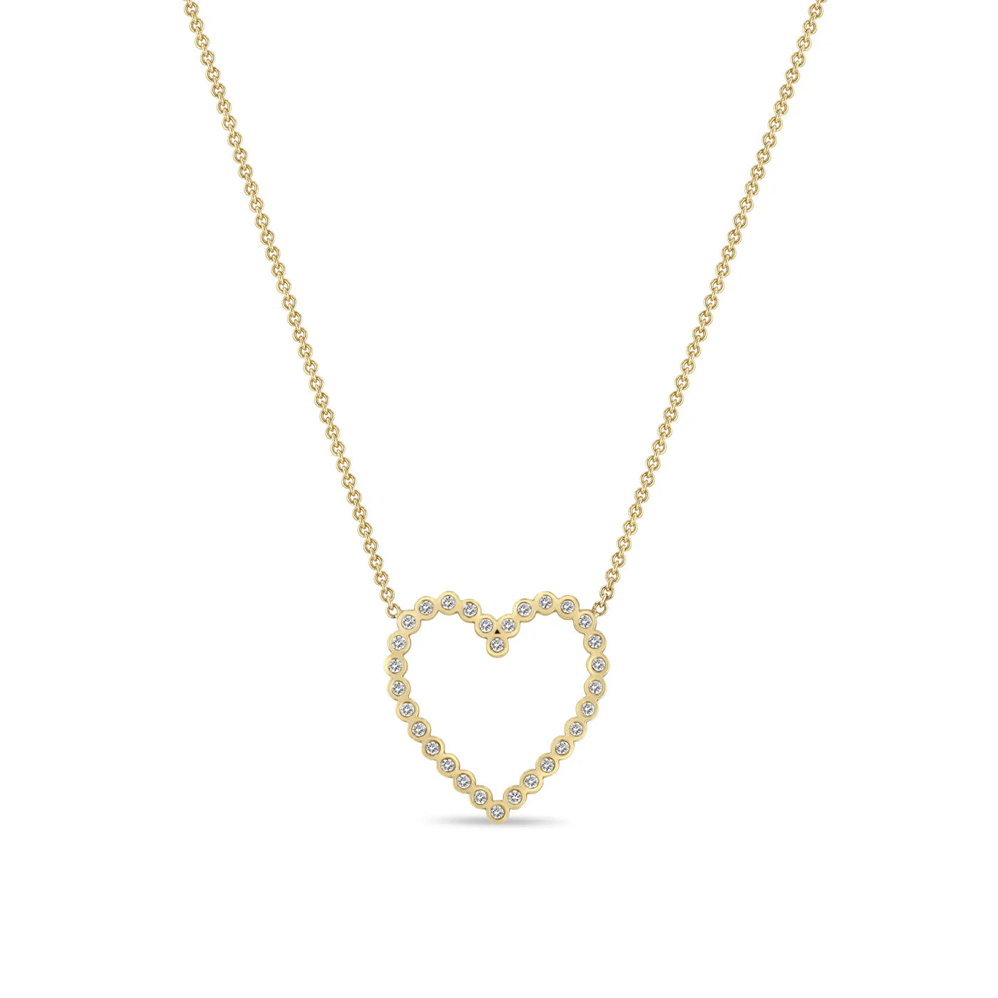 14K DIAMOND BEZEL HEART NECKLACE