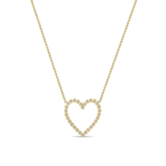 14K DIAMOND BEZEL HEART NECKLACE