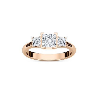 Classic Princess Three Stone Ring