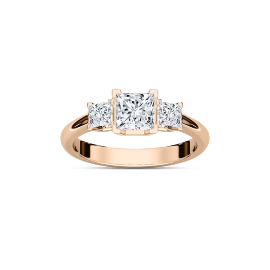 Classic Princess Three Stone Ring