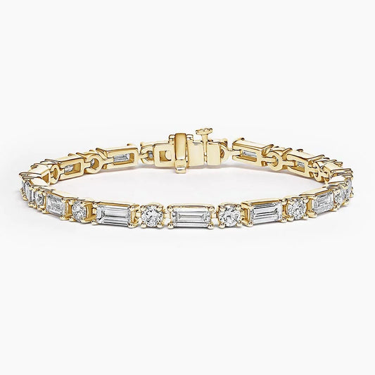 Alia Baguette and Round Lab Diamond Tennis Bracelet (7 ct. tw.) in 18K Yellow Gold