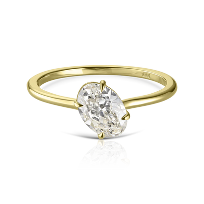 Floating Oval Cut Diamond Ring