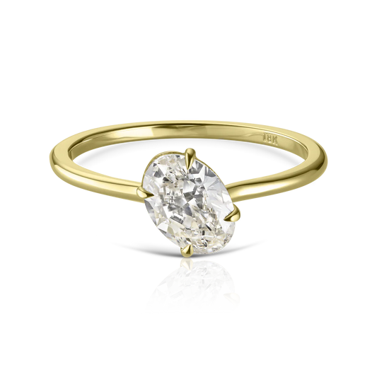 Floating Oval Cut Diamond Ring