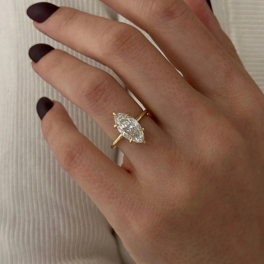 Isabella Marquise Hidden Halo Engagement Ring