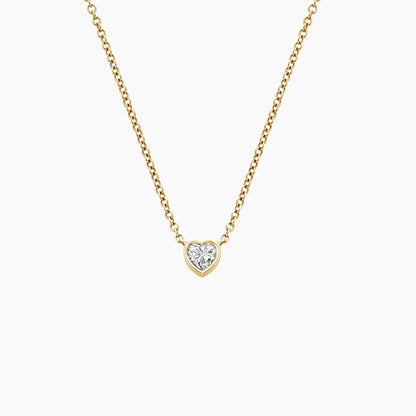 Lab Diamond Bezel Solitaire Pendant in 14K Yellow Gold