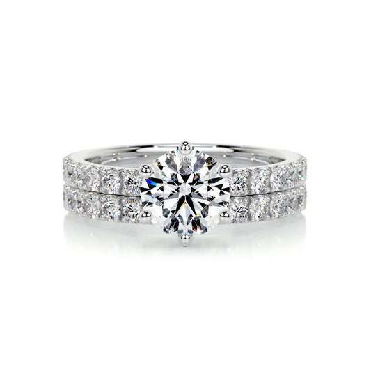 1.50 CT ROUND SOLITAIRE F/VS DIAMOND BRIDAL RING SET