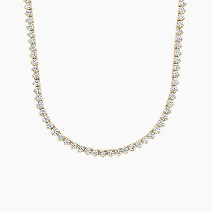 Perfect Three-Prong Lab Diamond Tennis Necklace in 18K Gold