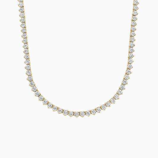 Perfect Three-Prong Lab Diamond Tennis Necklace in 18K Gold