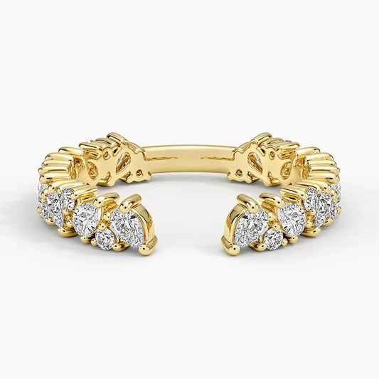 Olive Lab Diamond Open Ring