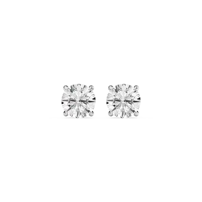 Hidden Halo Round Diamond Earrings