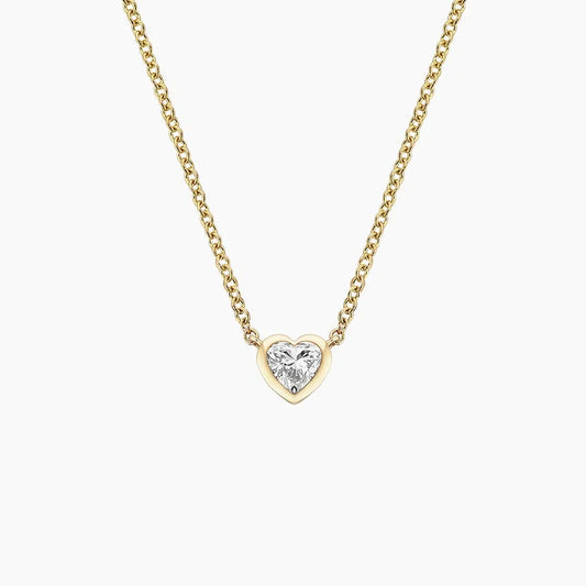 Heart Lab Diamond Bezel Solitaire Pendant