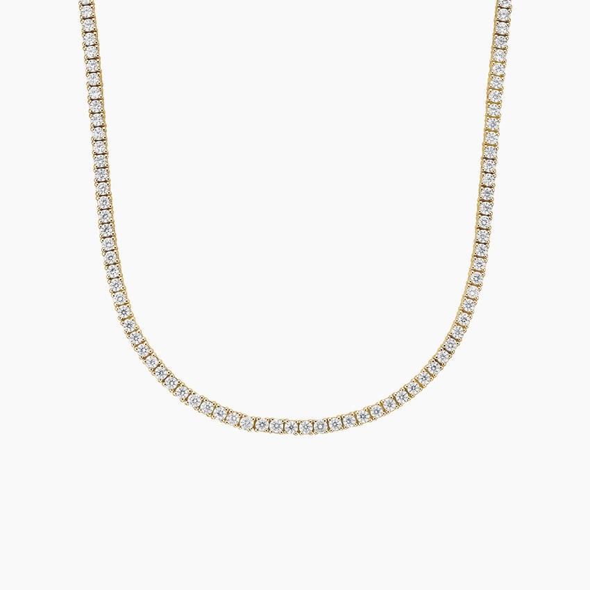 Perfect Four-Prong Lab Diamond Tennis Necklace in 18K Gold