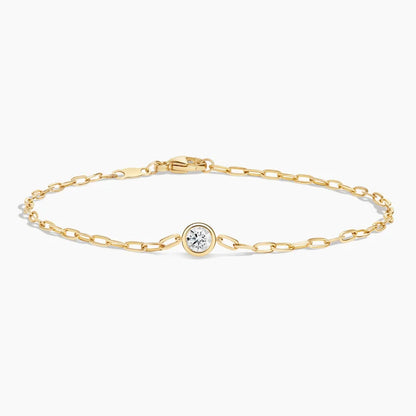 Round-Cut Lab Diamond Paperclip Chain Bracelet (1/5 ct. tw.) in 14K Yellow Gold