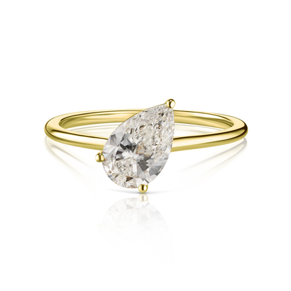 Floating Pear Cut Diamond Ring