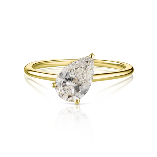 Floating Pear Cut Diamond Ring