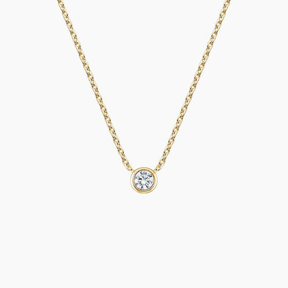 Round Lab Diamond Bezel Solitaire Pendant