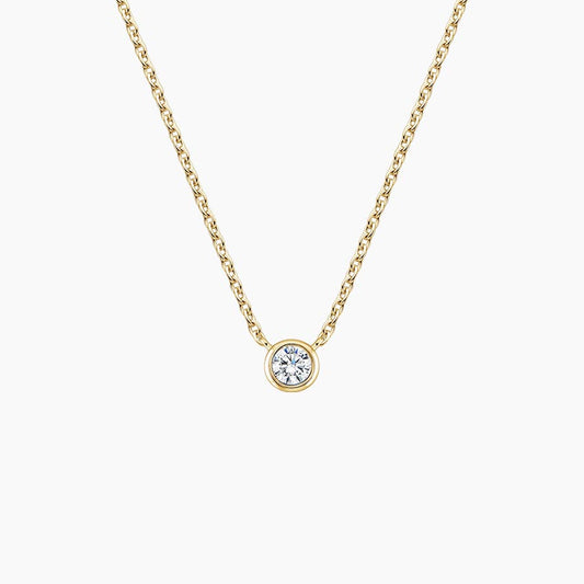 Round Lab Diamond Bezel Solitaire Pendant