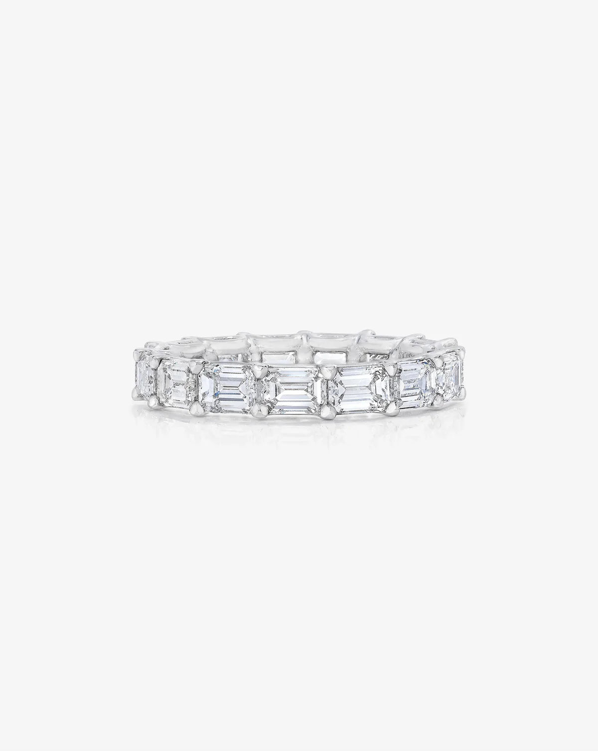 Lab Diamond Sideways Emerald Eternity Band