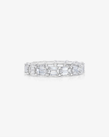 Lab Diamond Sideways Emerald Eternity Band
