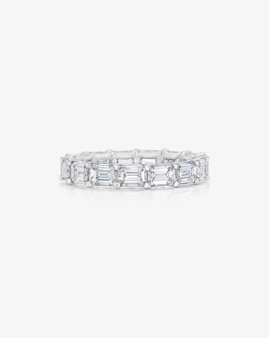 Lab Diamond Sideways Emerald Eternity Band