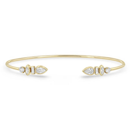 14K MIXED FANCY CUT DIAMOND CUFF