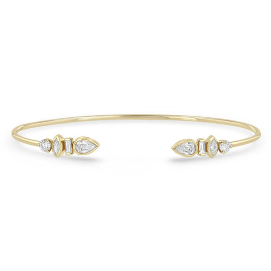 14K MIXED FANCY CUT DIAMOND CUFF