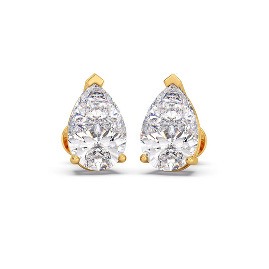 Pear Solitaire Diamond Earrings