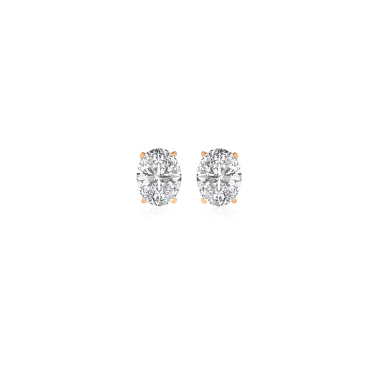 Oval Prong Solitaire Studs