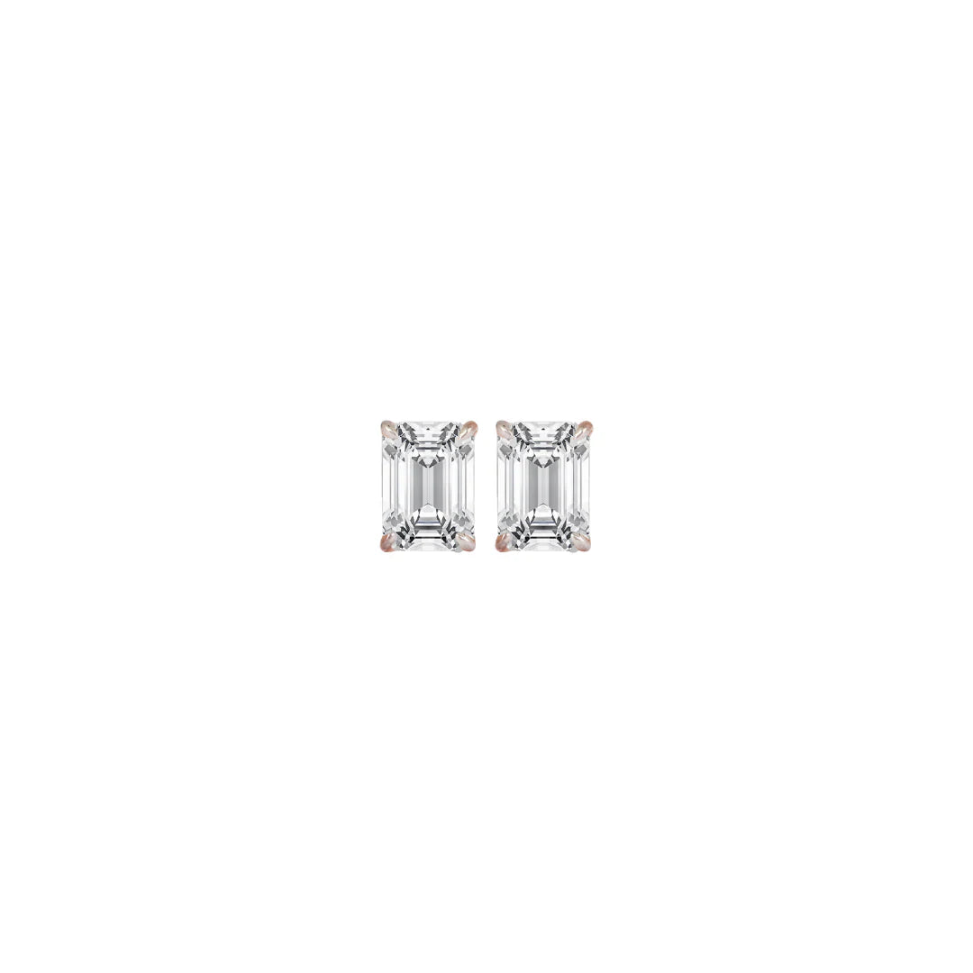 Emerald Prong Solitaire Studs