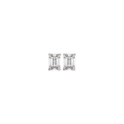 Emerald Prong Solitaire Studs