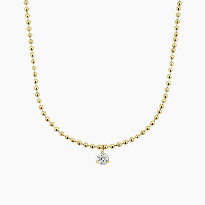 Lab Diamond Solitaire Bead Chain Pendant (0.40 ct. tw.) in 14K Gold
