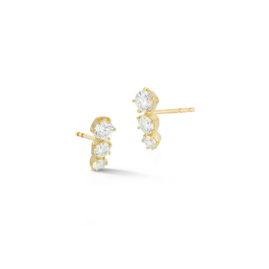 ANA THREE STONE STUDS