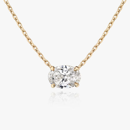 1.50 Carat Oval Solitaire Necklace