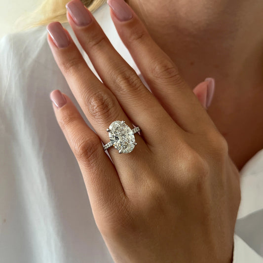 Alina Oval Hidden Halo Engagement Ring