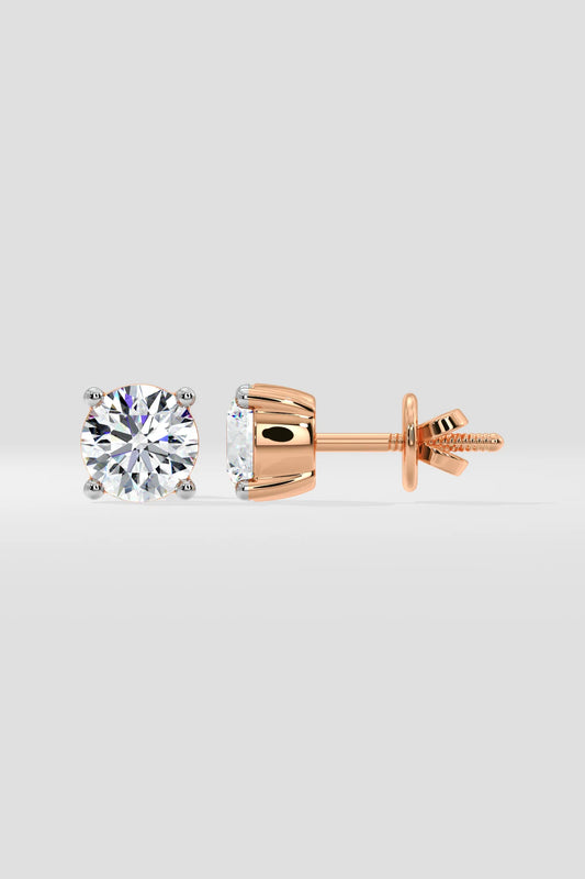 2 ct Closed Solitaire Studs