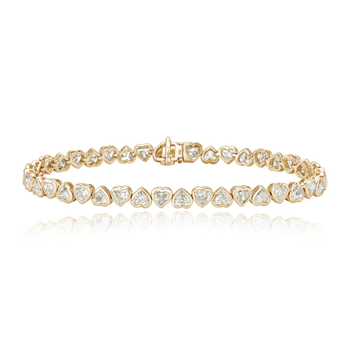 UP AND DOWN HEART DIAMOND BEZEL TENNIS BRACELET