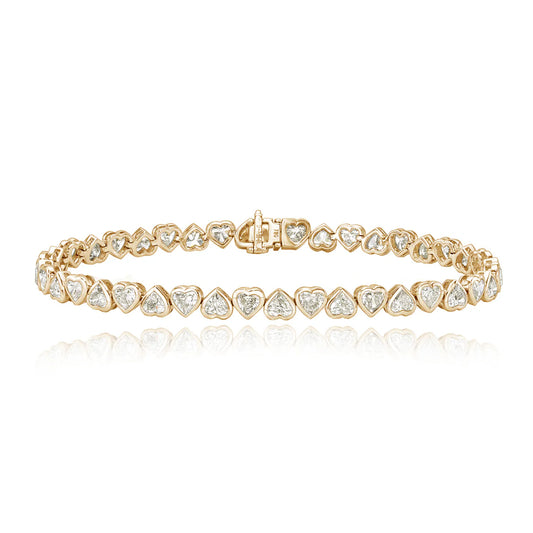 UP AND DOWN HEART DIAMOND BEZEL TENNIS BRACELET