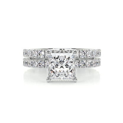 1 CT PRINCESS HIDDEN HALO  F/VS DIAMOND BRIDAL RING SET