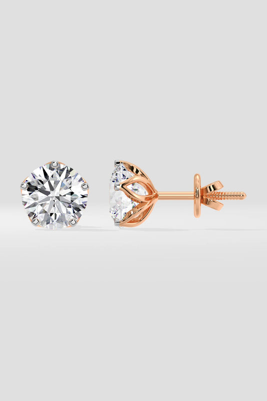 4 ct Solitaire Studs