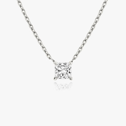 1.0 CT PRINCESS SOLITAIRE CVD F/VS DIAMOND NECKLACE