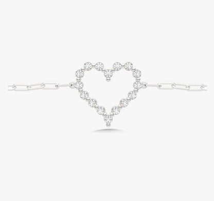 Floating Diamond Heart Bracelet 0.56 ctw