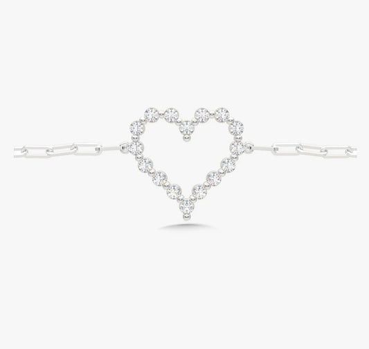 Floating Diamond Heart Bracelet 0.56 ctw