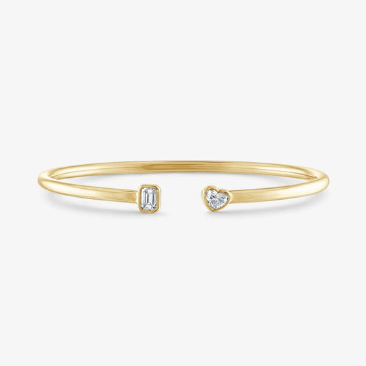 Undecided Emerald And Heart Flexible Cuff