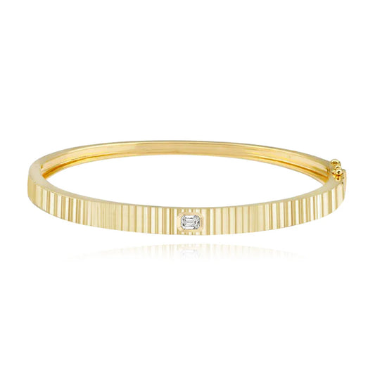 THICK FLUTED DIAMOND BANGLE