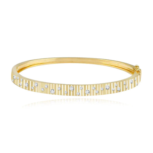SCATTERED DIAMONDS FLUTED BANGLE