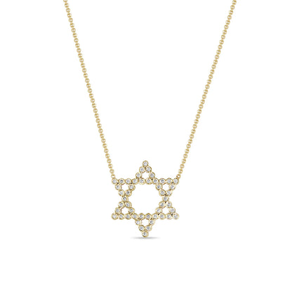 14K DIAMOND BEZEL STAR OF DAVID NECKLACE